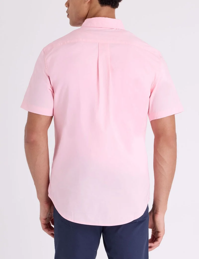 Мужская рубашка U.S. Polo Assn. Short Sleeve Stretch Poplin, розовый — фото 2