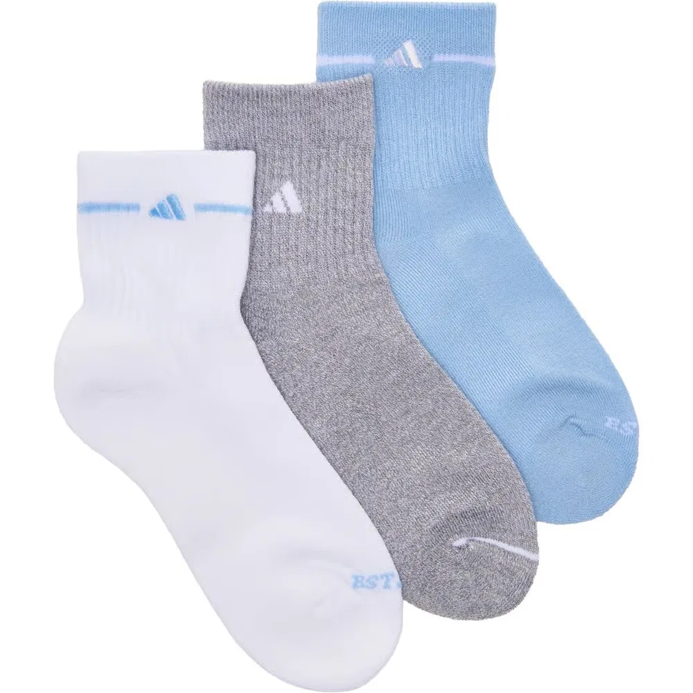 Женские спортивные высокие носки 3.0 с амортизацией комплект из 3 пар Adidas, Glow Blue/White/Grey