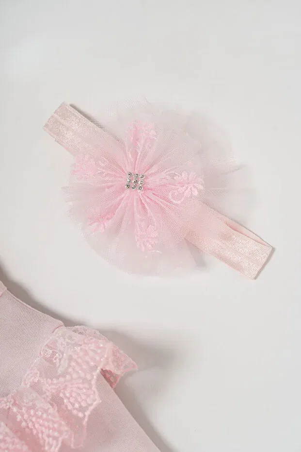 Детское платье для девочек с вышивкой Mevlutluk Dress Bebila Baby, Pink — фото 2