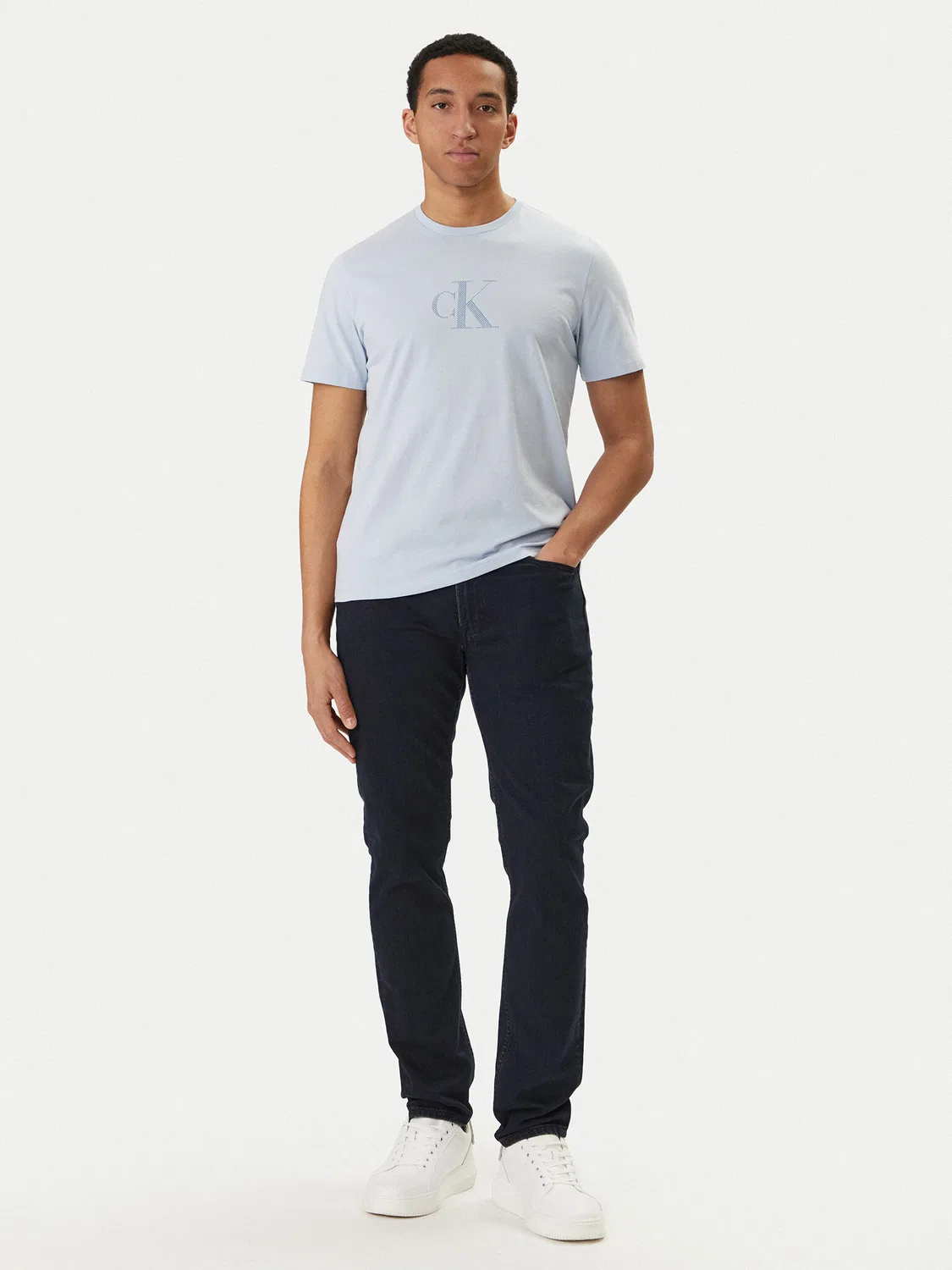 Мужские джинсы зауженного кроя Calvin Klein, черный — фото 2