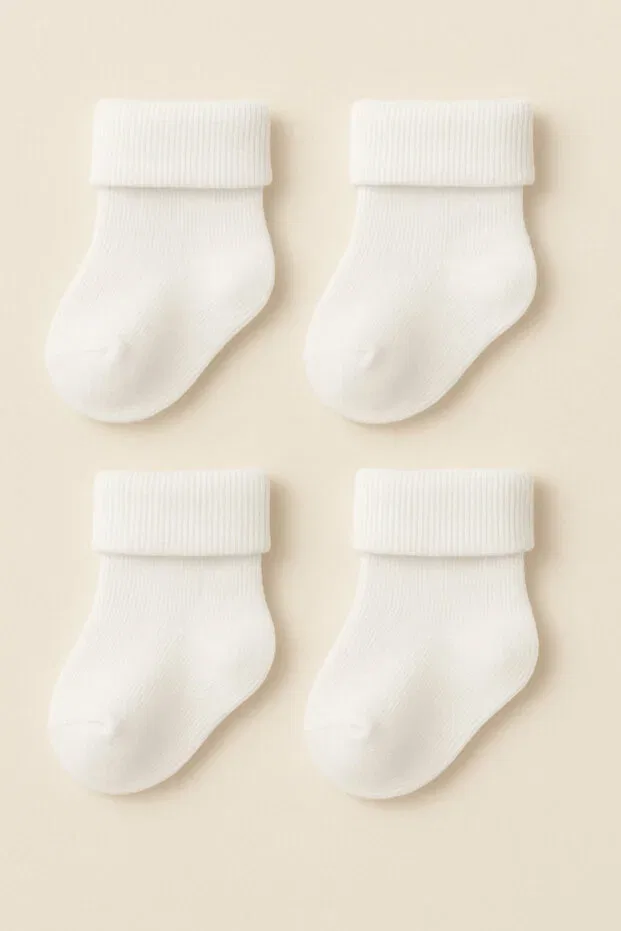 Детские носки хлопковые 4 пары Baby Socks, White