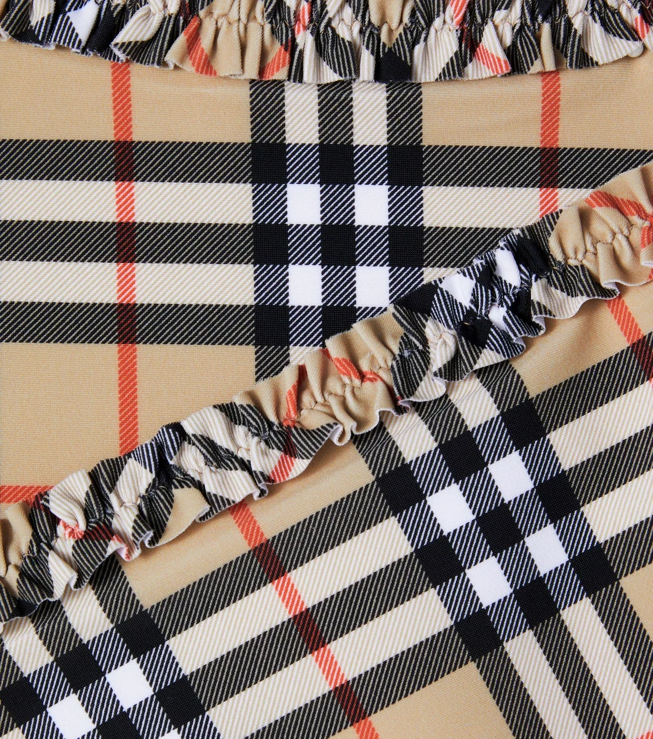 Комплект бикини с оборками Burberry Kids, бежевый — фото 3