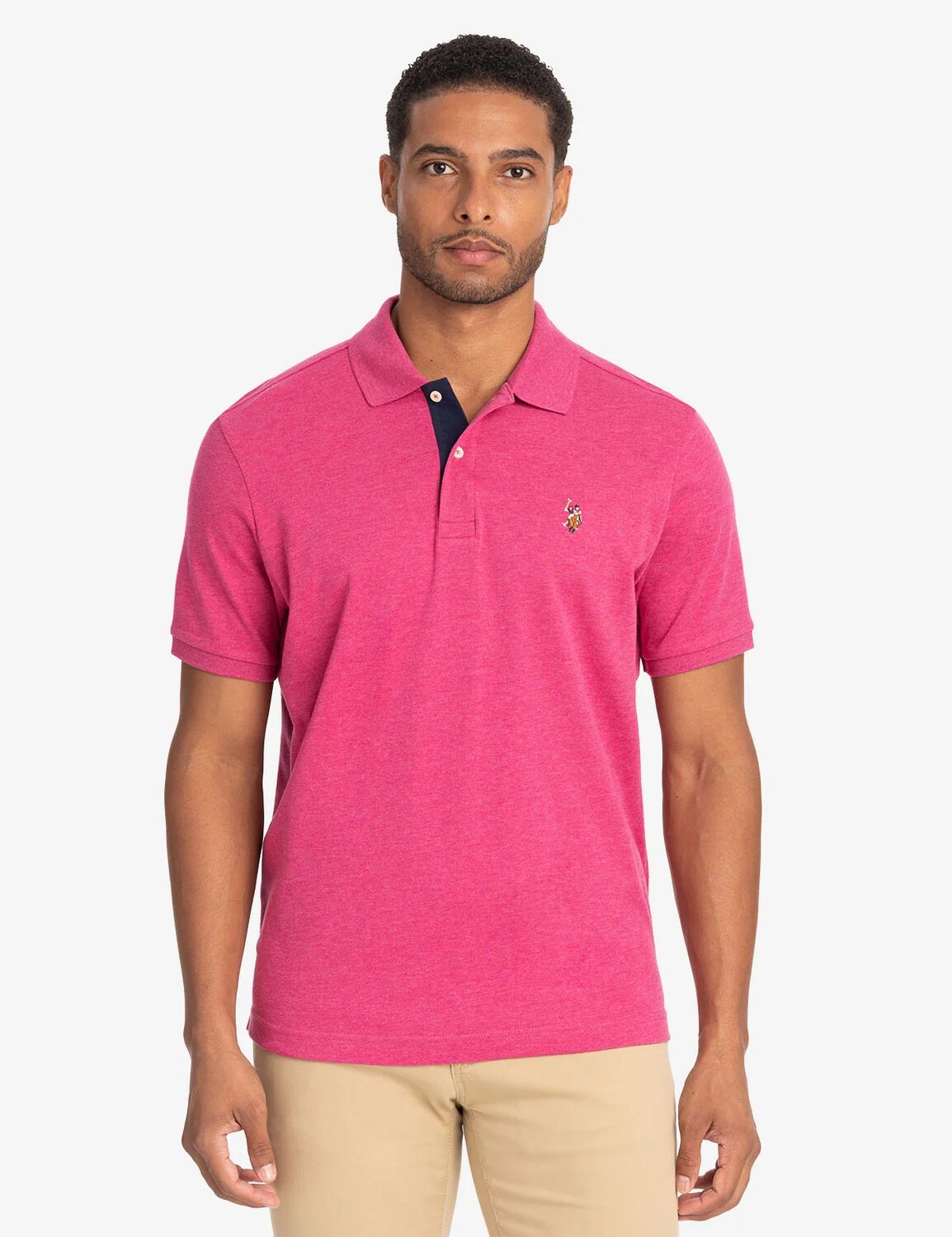 

Футболка поло U.S. Polo Assn. Multi Color Logo Interlock, розовый
