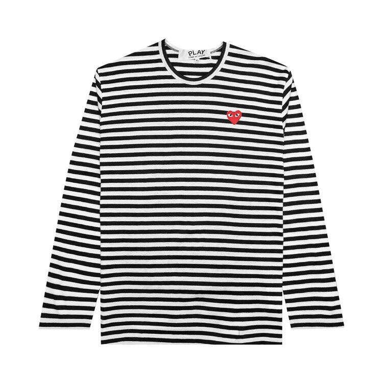

Футболка Comme des Garçons PLAY Striped Long-Sleeve T-Shirt 'White', белый