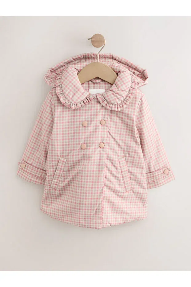 Детское пальто для девочек с капюшоном Next, Pink