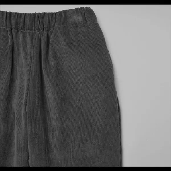 Брюки из вельвета базовые, Dodo basic corduroy long pants, La Maison De Dodo, charcoal — фото 2