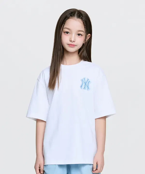 Футболка с квадратным арт-принтом, Sportive Monogram, Mlb Kids, белый