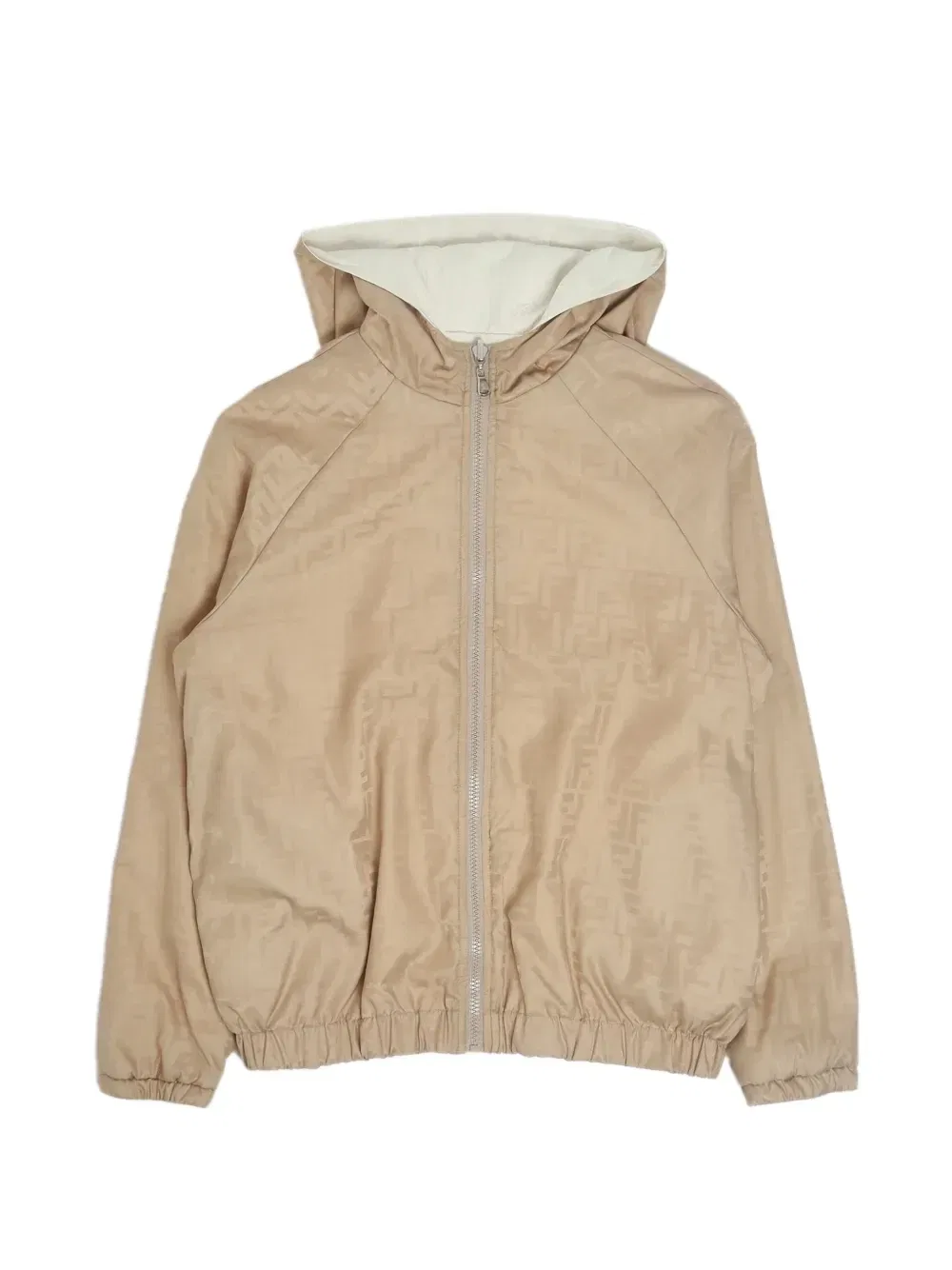 Двусторонняя куртка с монограммой FF FENDI KIDS, бежевый