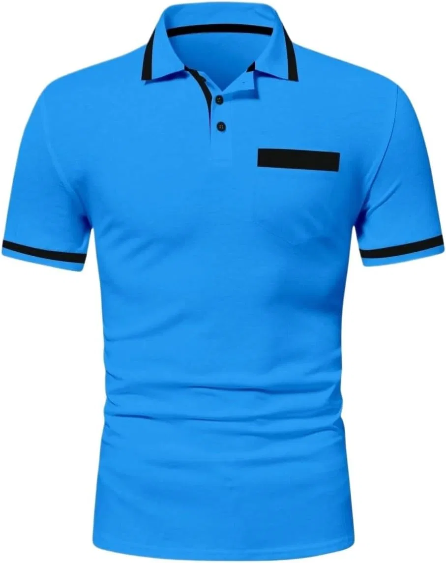 Мужская повседневная футболка с коротким рукавом, Teal Blue