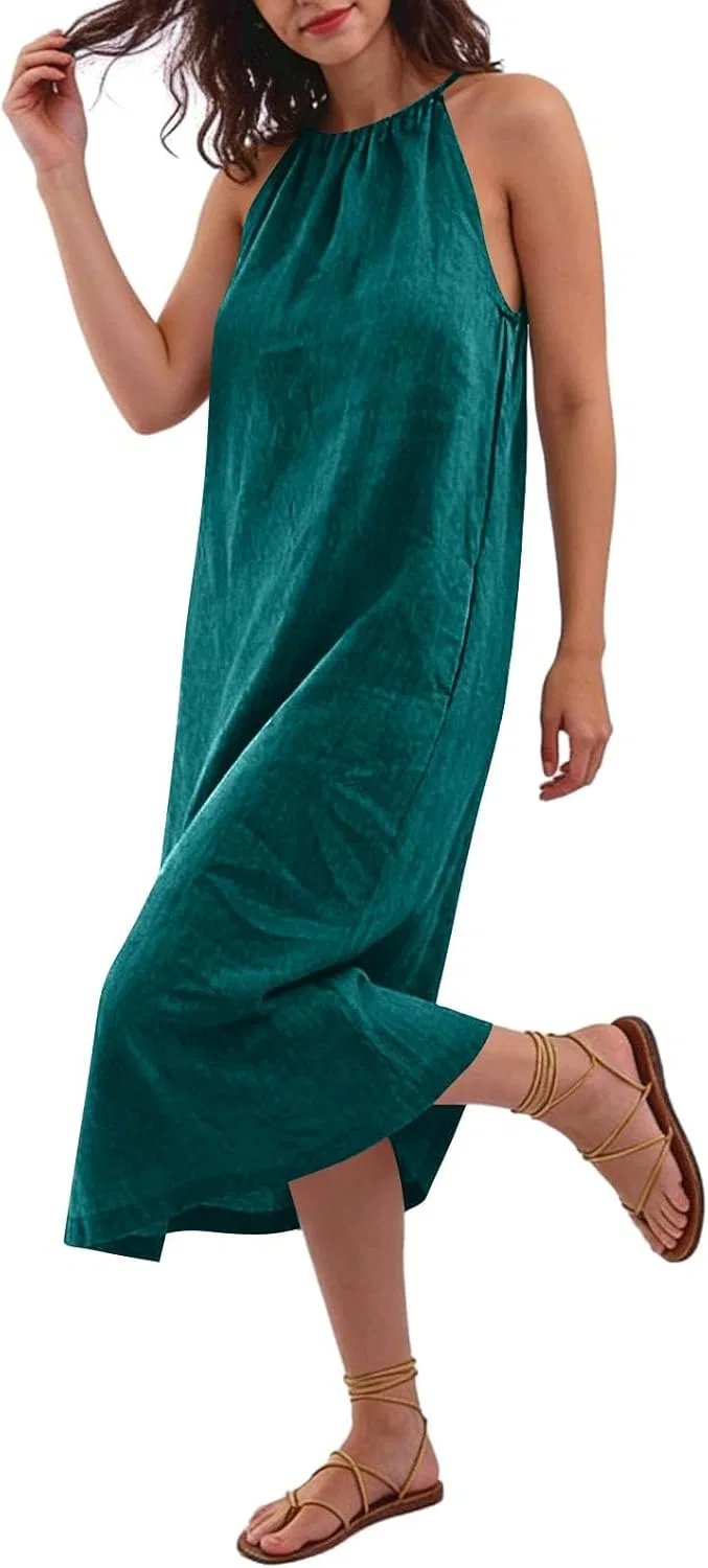 Женское открытое платье без бретелек с открытой спиной, Dark Green — фото 4