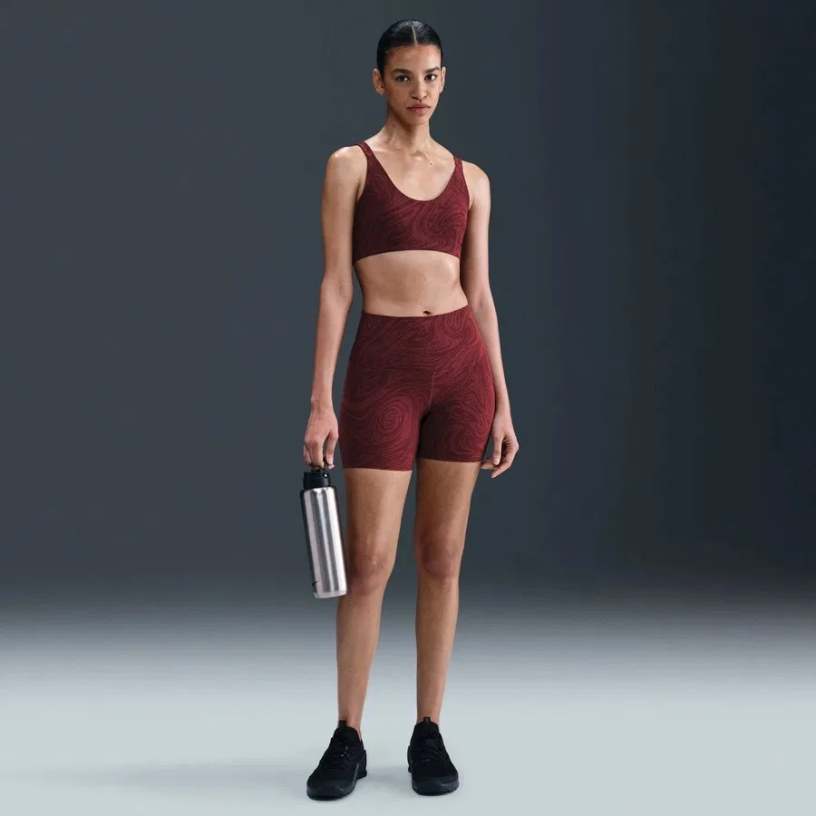 Спортивный бюстгальтер с мягкой поддержкой и чашками Nike Zenvy, Burgundy Crush — фото 3