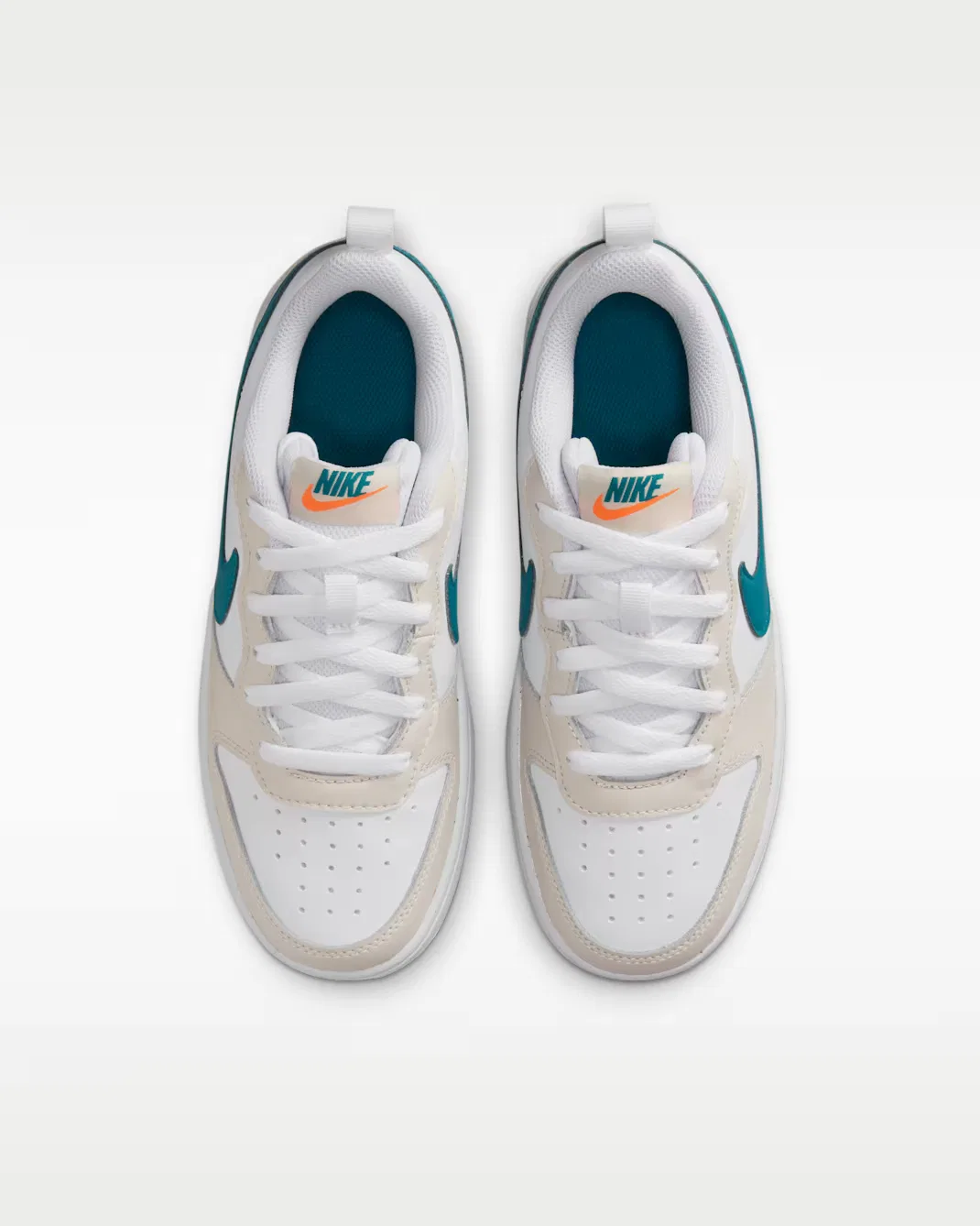 Кроссовки для детей постарше Nike Court Borough Low 2, Phantom/White/Total Orange/Bright Spruce — фото 4