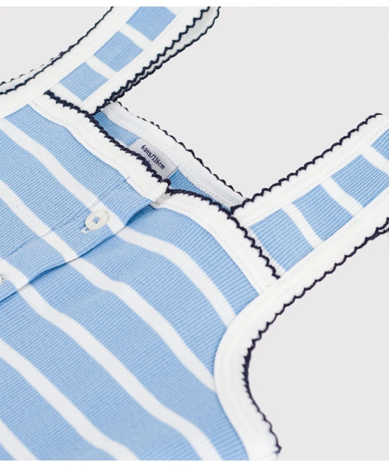 Детский топ-безрукавка с принтом PETIT BATEAU, White×Blue — фото 3