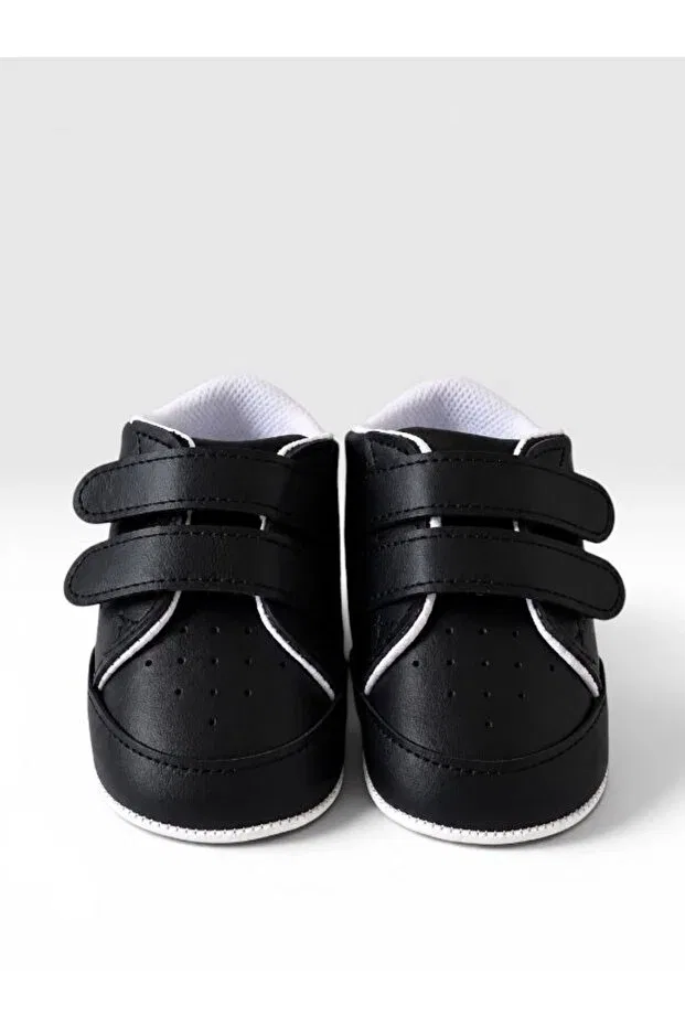 Детские туфли для девочек с липучками Baby first step shoes Che Sara, Black — фото 4