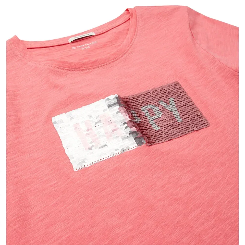 Детская футболка с принтом Reversible Sequin Tom tailor, Pink — фото 3