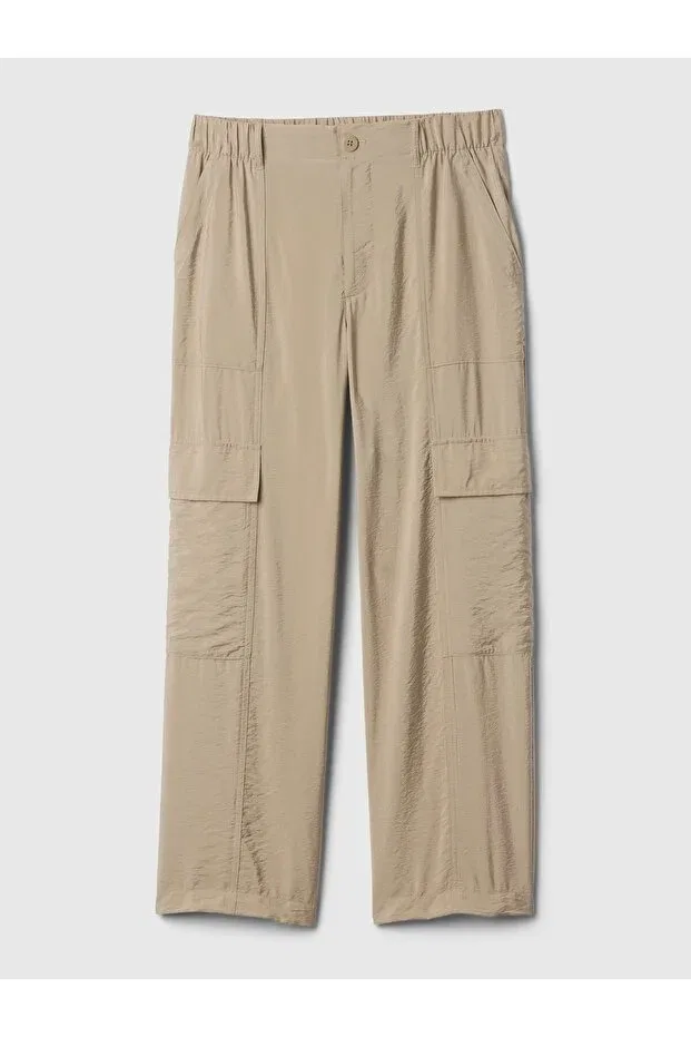 Женские брюки-карго с широкими штанинами Gap, Beige-000 — фото 3