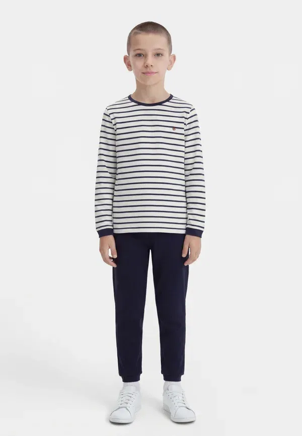 Детская пижама хлопковая Unisex set Petit Bateau marshmallow, smoking