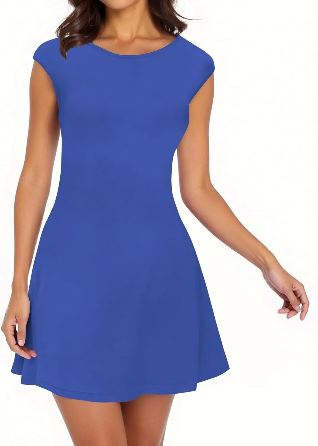Женское коктейльное платье с капюшоном A-line, Blue