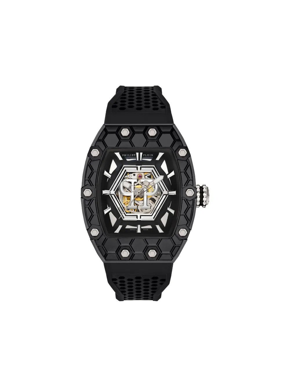 

Наручные часы Crypto King Hexagon Noir Samurai 55 мм Philipp Plein, черный