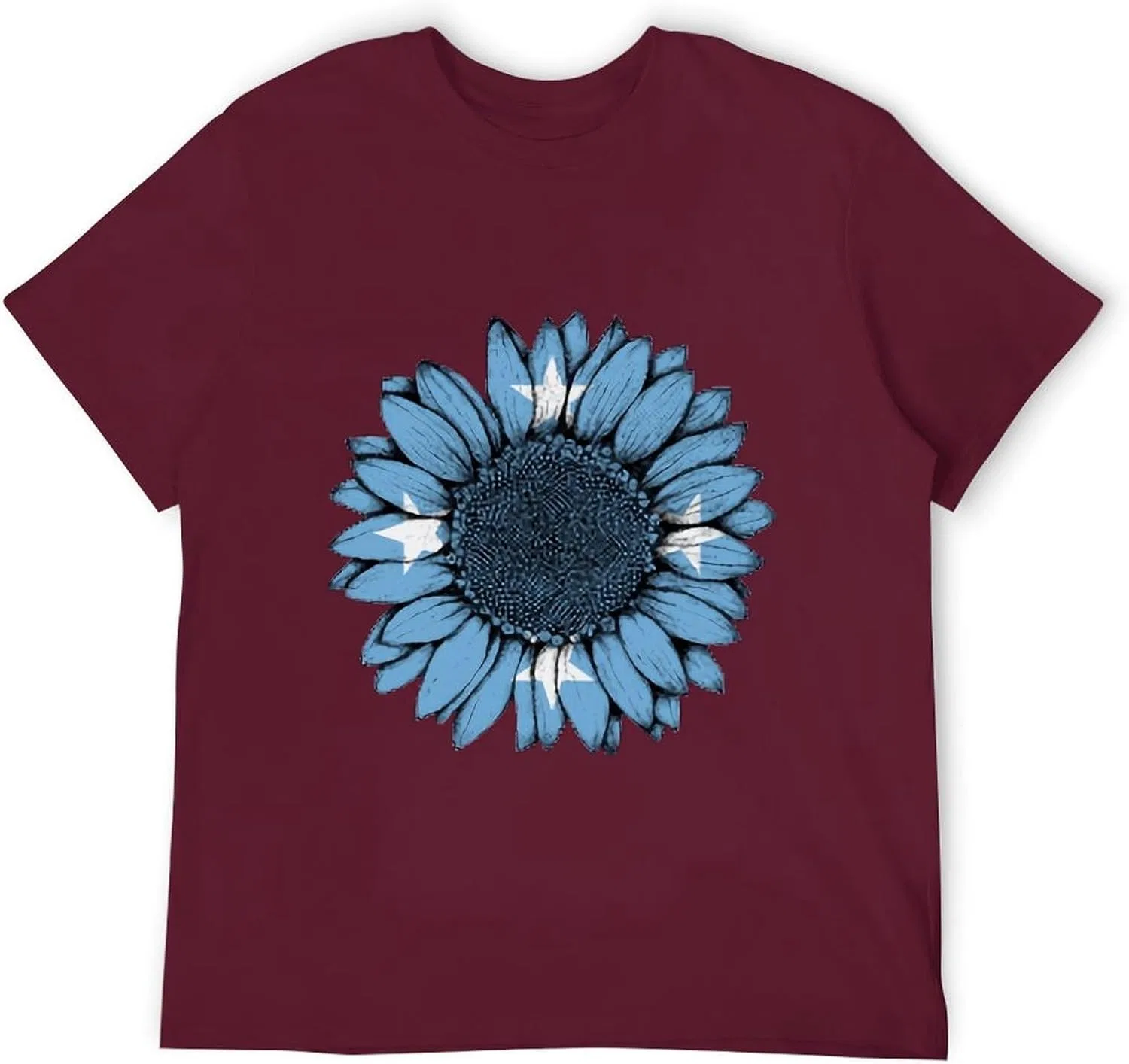 Мужская футболка поло с принтом флага Vintage Sunflower, Maroon — фото 3