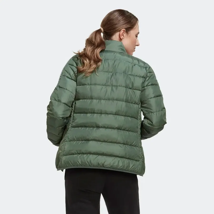 Женская куртка-пуховик с капюшоном Essentials Down adidas, Зеленый — фото 3