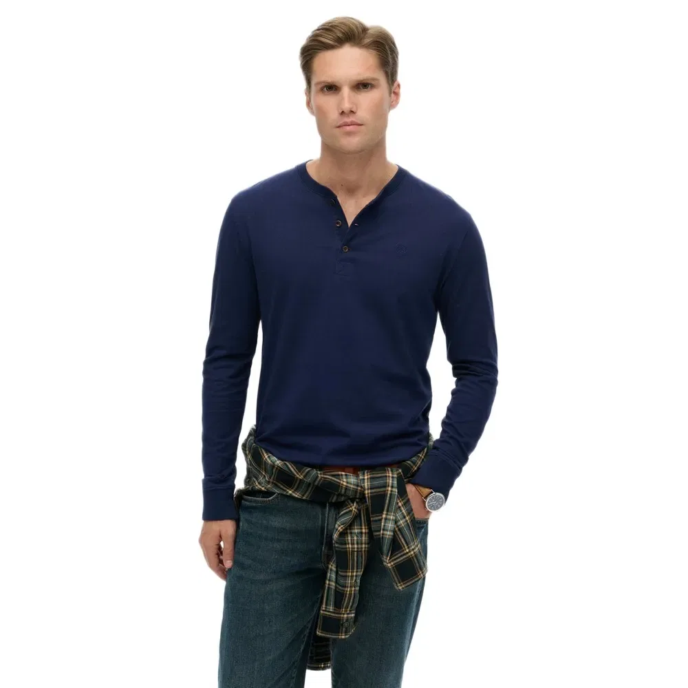 Мужская футболка с длинным рукавом Classic Essential Grandad Superdry, Blue
