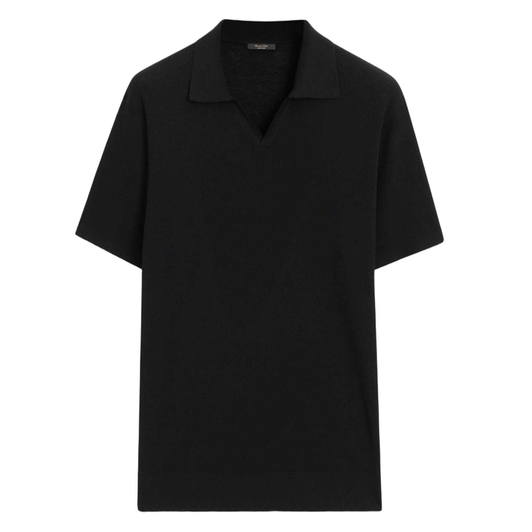 

Футболка-поло Massimo Dutti Cotton blend knit, черный