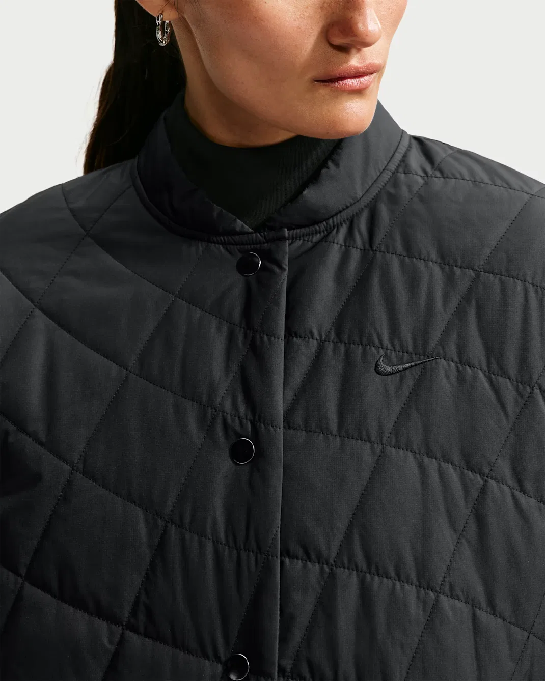 Женская стеганая куртка Therma-FIT в стиле "амбарная куртка" Nike Sportswear, Black/Black — фото 3