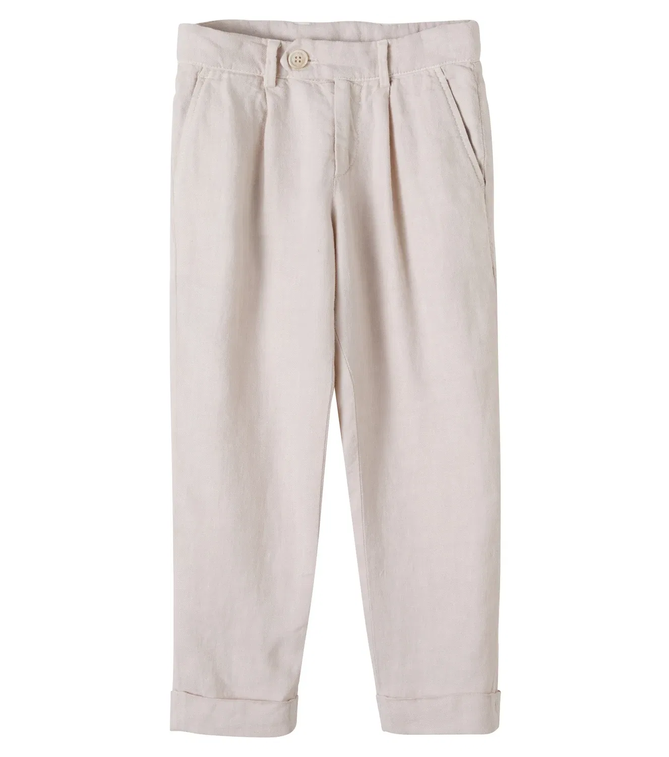 Льняные брюки Brunello Cucinelli Kids, бежевый