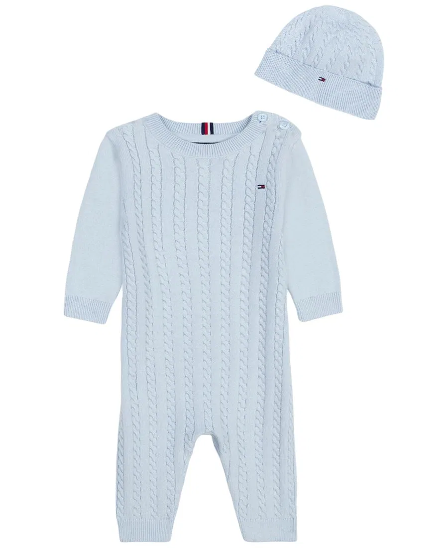 Детский вязаный комбинезон с шапкой, 2 предмета Tommy Hilfiger, Blue