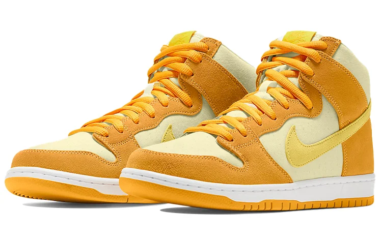 Кроссовки Nike SB Dunk High, кремово-желтый/оранжевый — фото 3