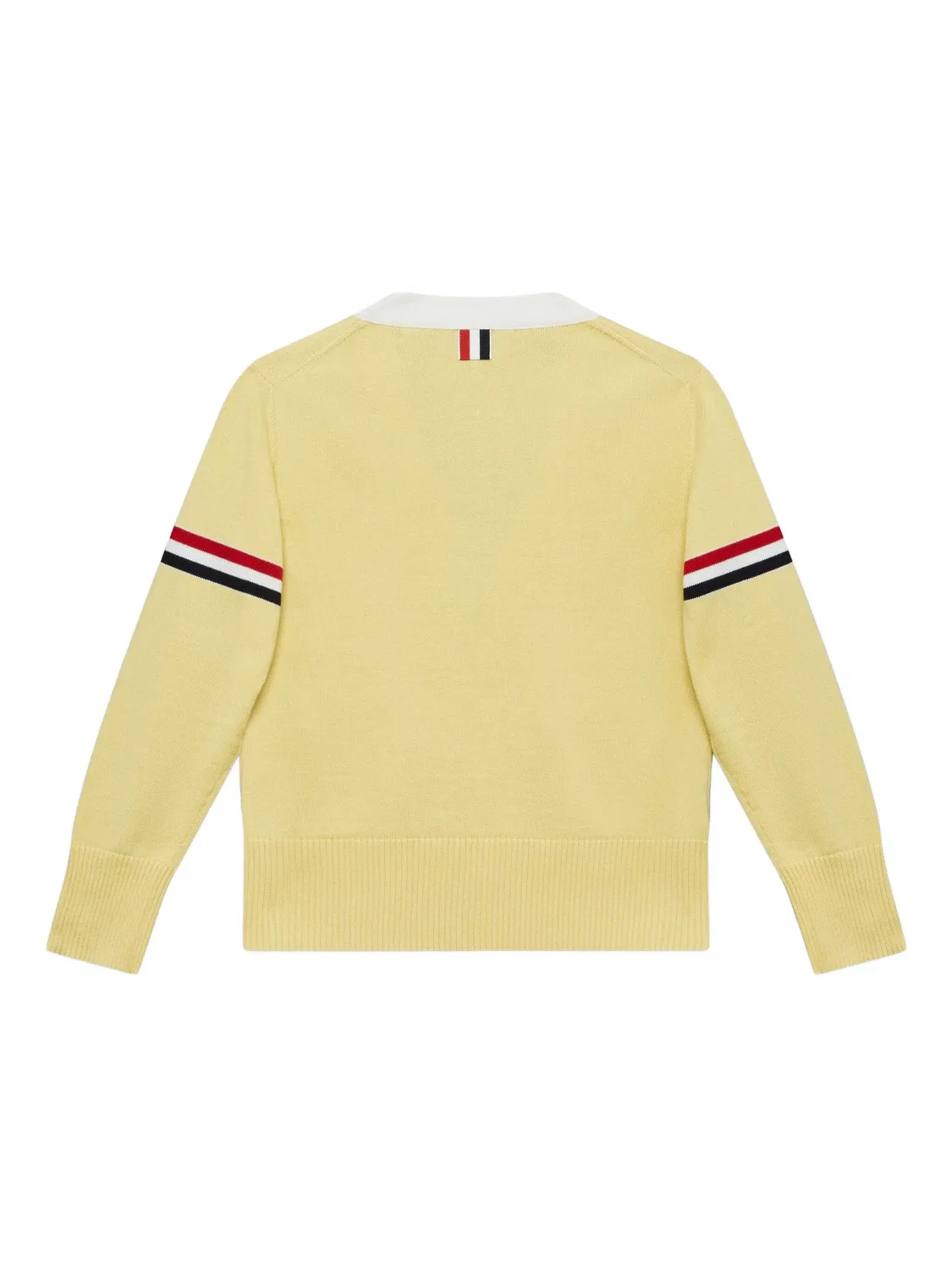 Кардиган с V-образным вырезом и полосами Thom Browne, желтый — фото 4