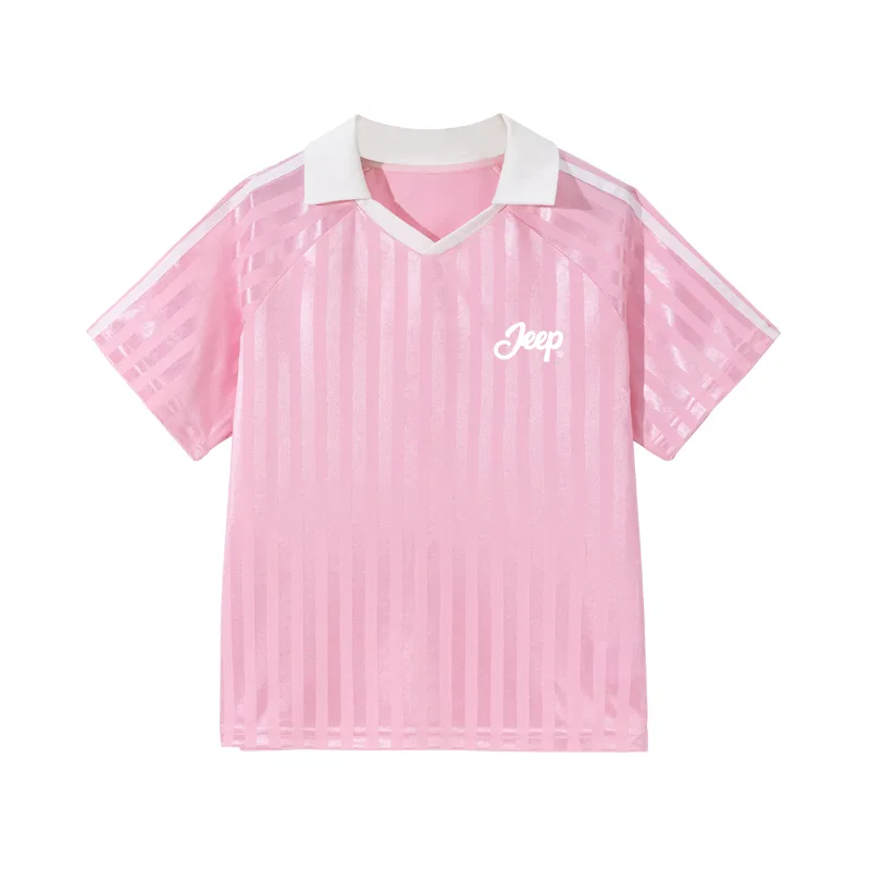 Детская рубашка-поло с воротником и принтом Jeep, Pink/White Hook Character K