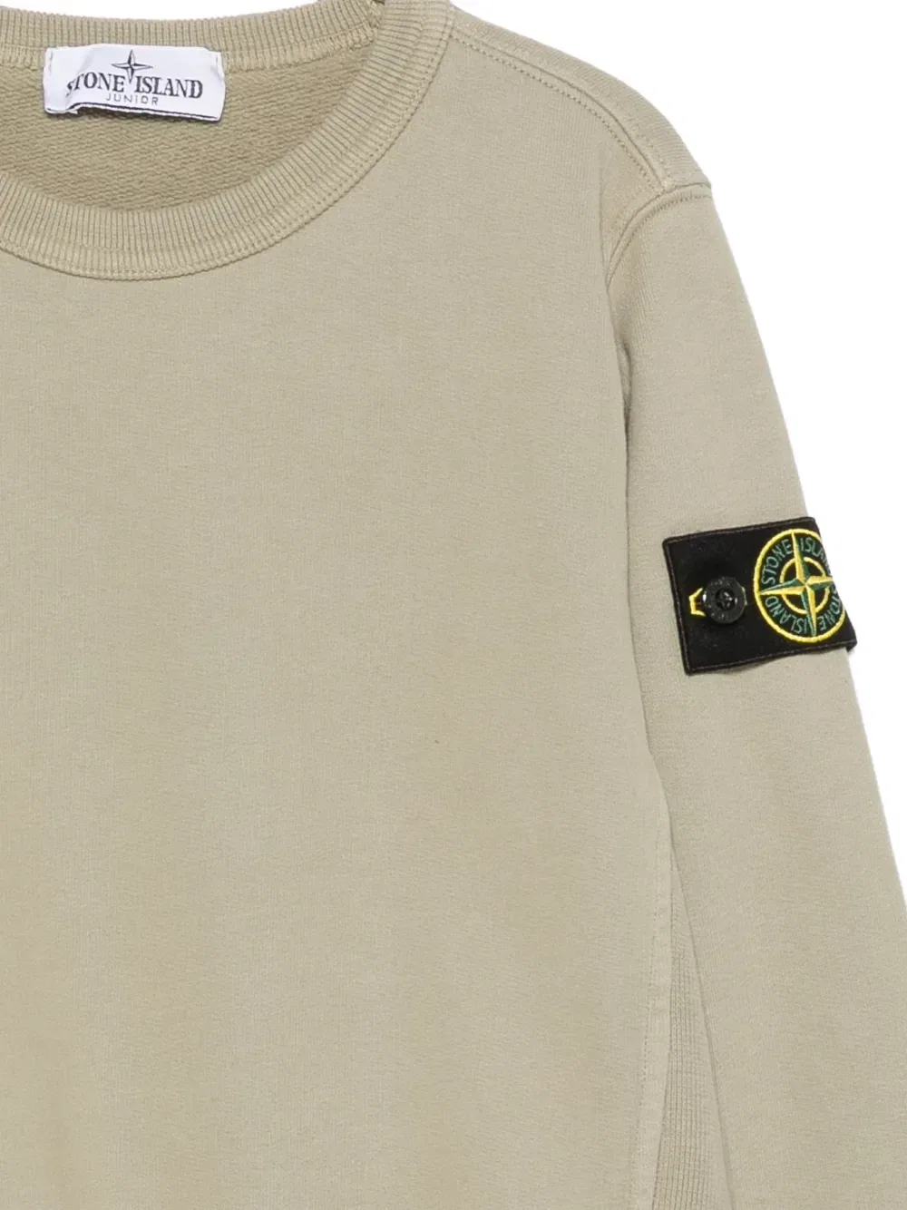 Свитшот с нашивкой в виде компаса Stone Island Junior, зеленый — фото 3