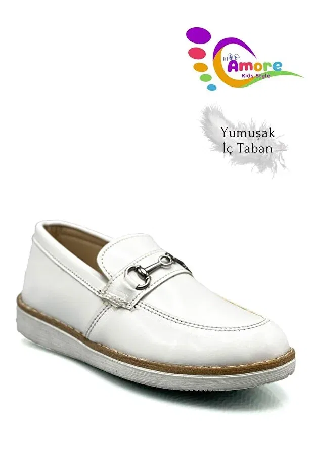 Детские туфли для мальчиков из лаковой кожи Corcik Sermoda, Tr White — фото 4