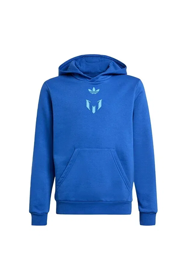 Детское худи для девочек с принтом Messi hoodie Adidas, Royal Blue — фото 2