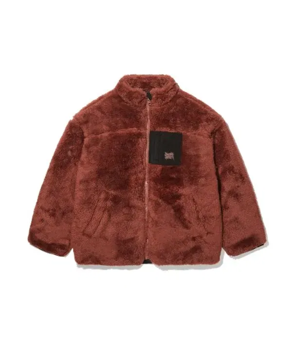 Пальто стриженое с карманами, Kids tag shearing pocket jacket, Brownbreath Kids, кирпично-красный