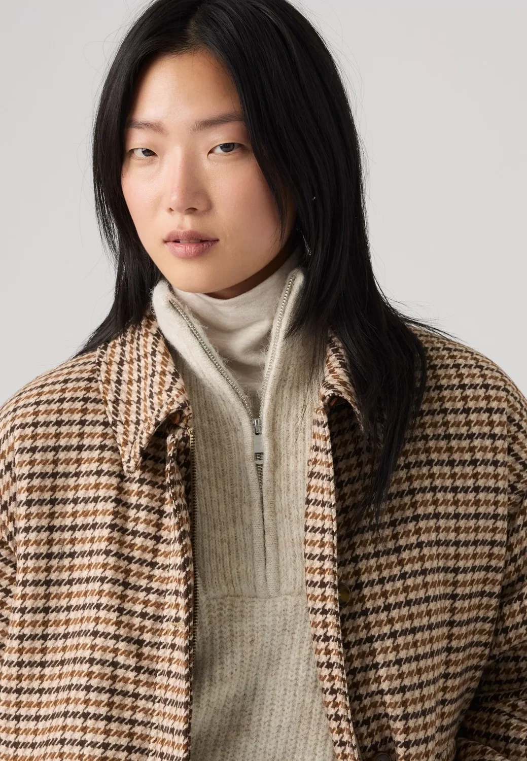 Билли - легкая куртка Levi'S, Siggi Check Java Plaid_H226 As Flr Wool-Like — фото 4