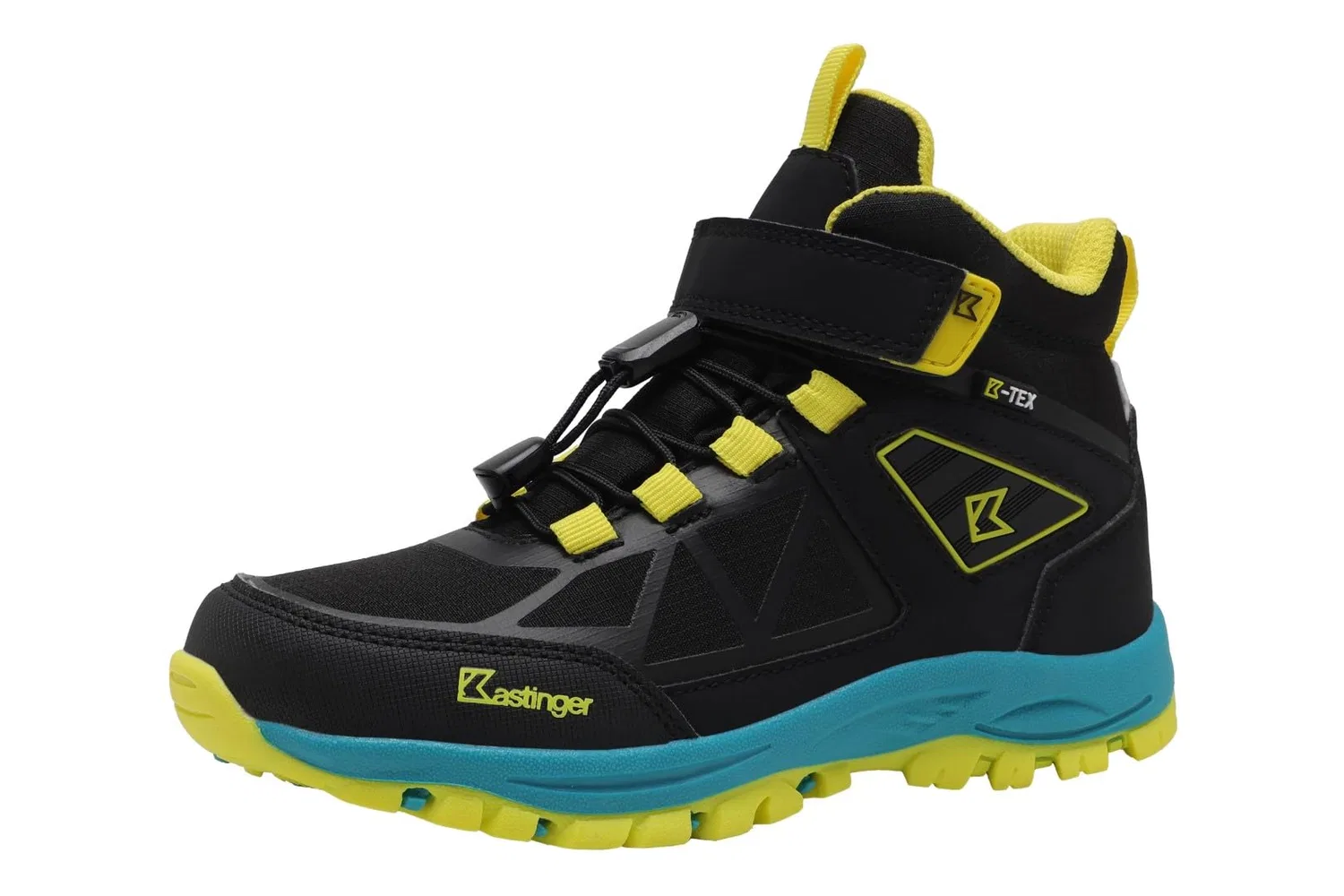 Детские ботинки для мальчиков с мембраной Karlspitz Mid Ev Ktx Kastinger, Jet Black Neon Yellow
