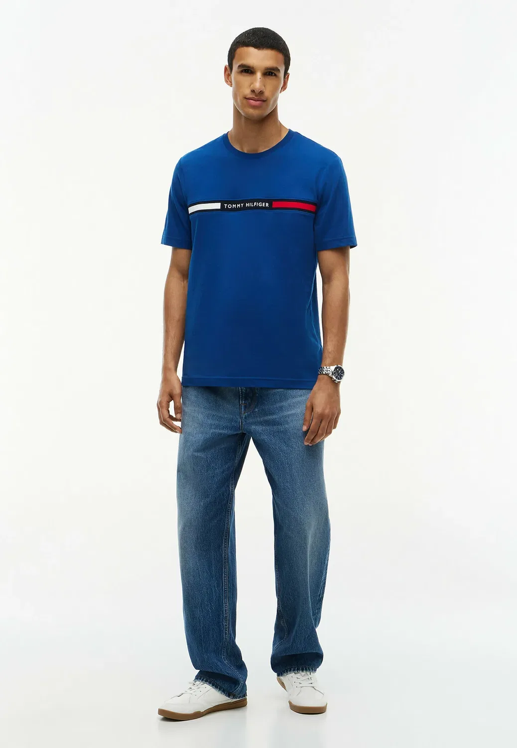 Футболка Hilfiger с вставкой на груди - графический принт "Любовь к бренду" Tommy Hilfiger, Opulent Blue — фото 2
