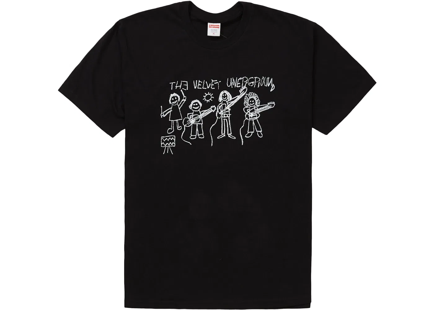 Мужская футболка с принтом Supreme The Velvet Underground Drawing Tee, Black