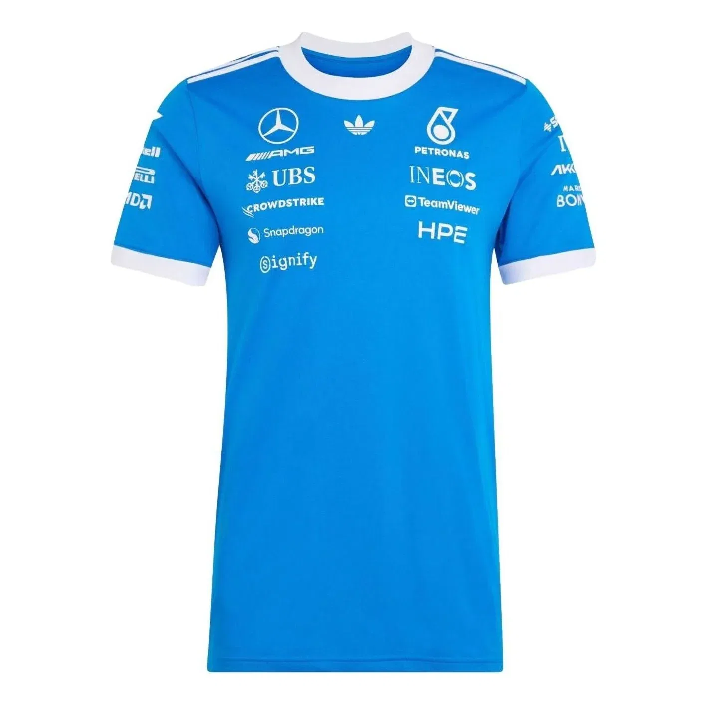 Мужская футболка Adidas x Mercedes AMG Petronas Formula 1 Team Blue Wonder Driver Jersey Asia Sizing Blue Bird, синий