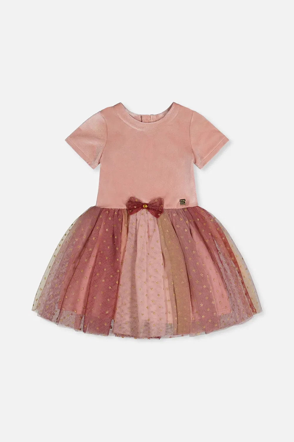 Детское платье с градиентным принтом и бантом Christmas Couture Deux par Deux, розовый