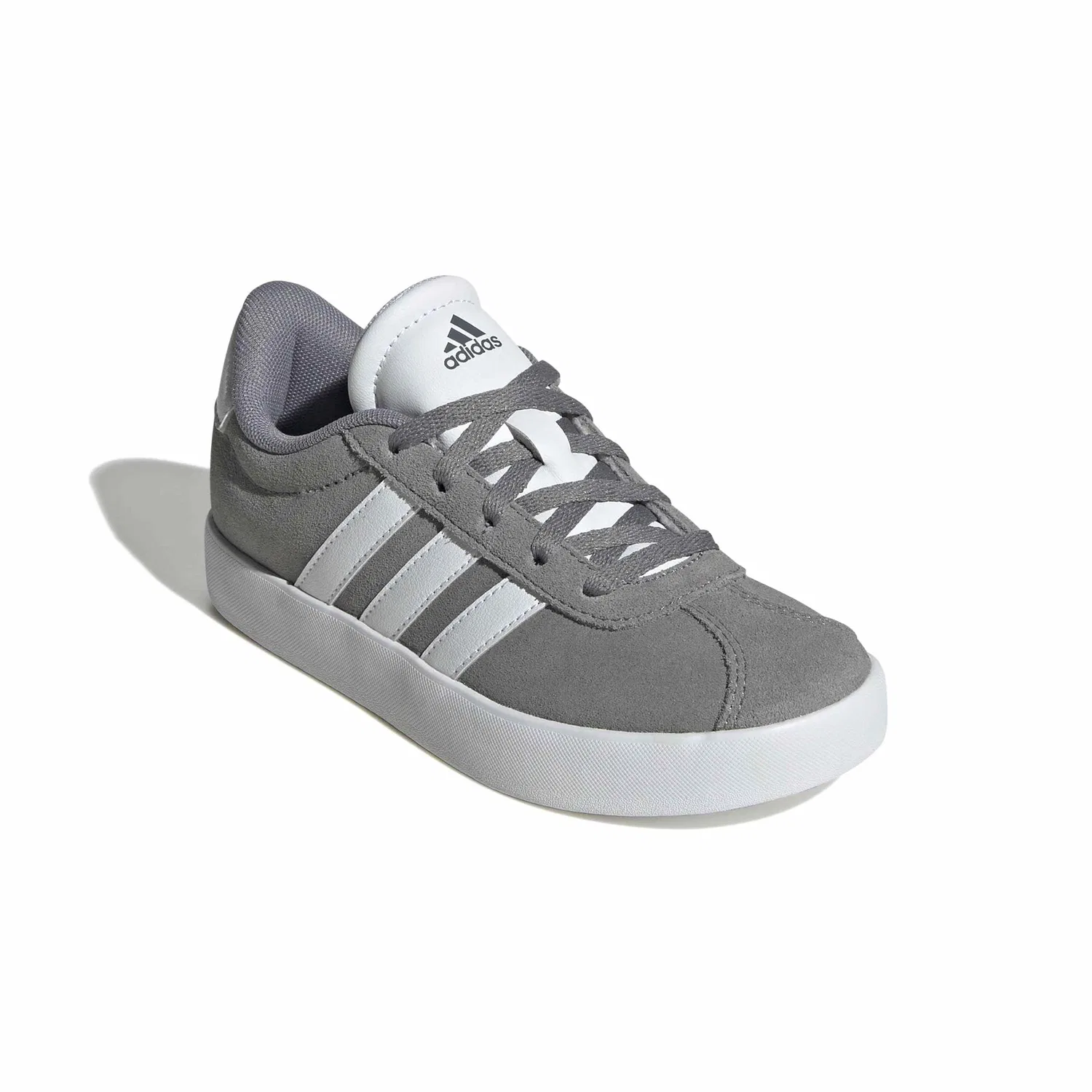 Детские кроссовки для мальчиков с липучкой Vl Court 3.0 Kids Adidas, Grey Three Cloud White Grey Two — фото 3