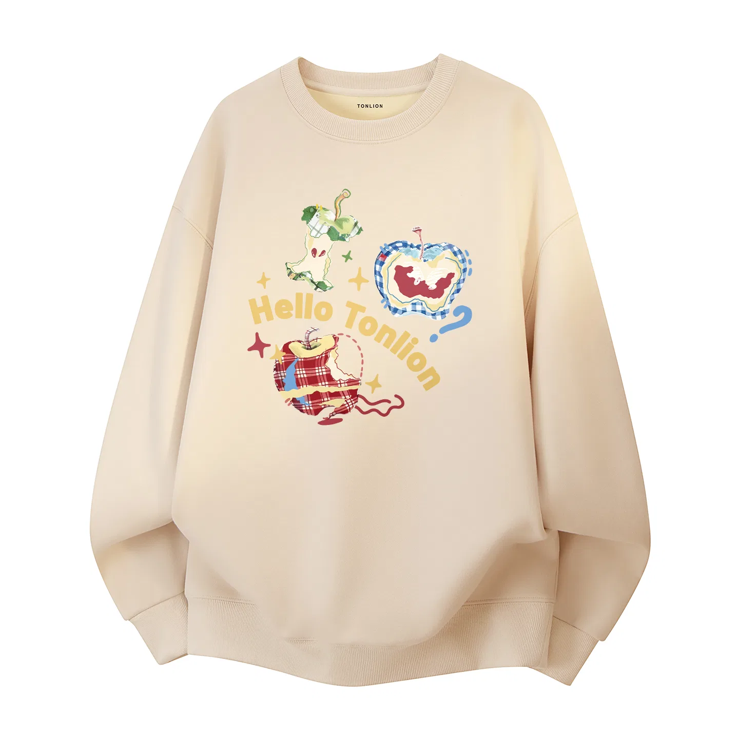 Детский пуловер с начесом Tonlion, Цвет: (Heavyweight Warmth)Light Beige (tb Checkered Apple)