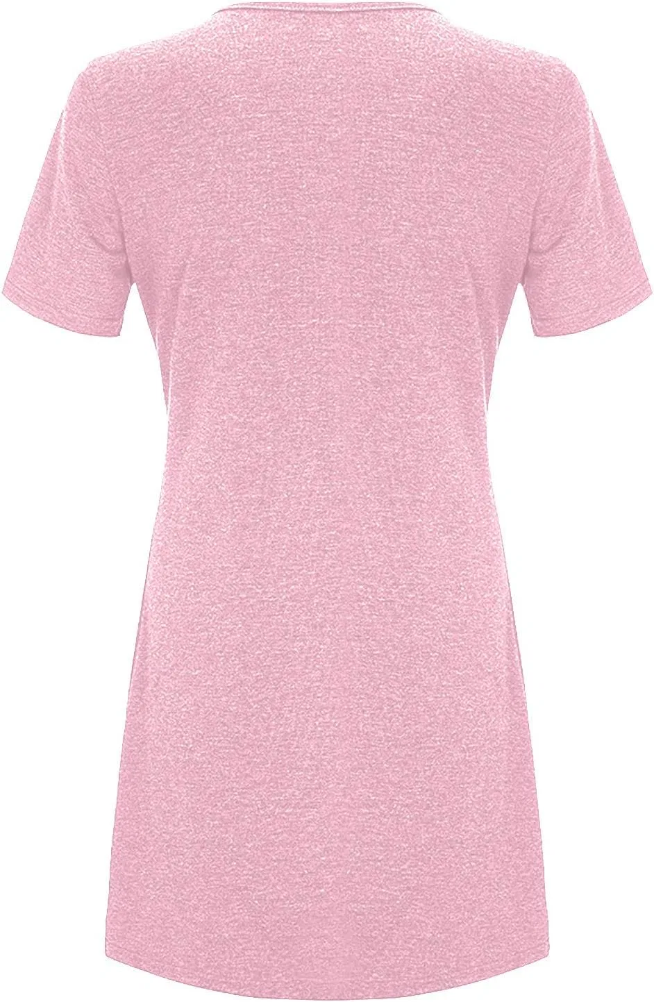 Женское мини-платье свободного кроя с коротким рукавом Round Neck, Pink — фото 3
