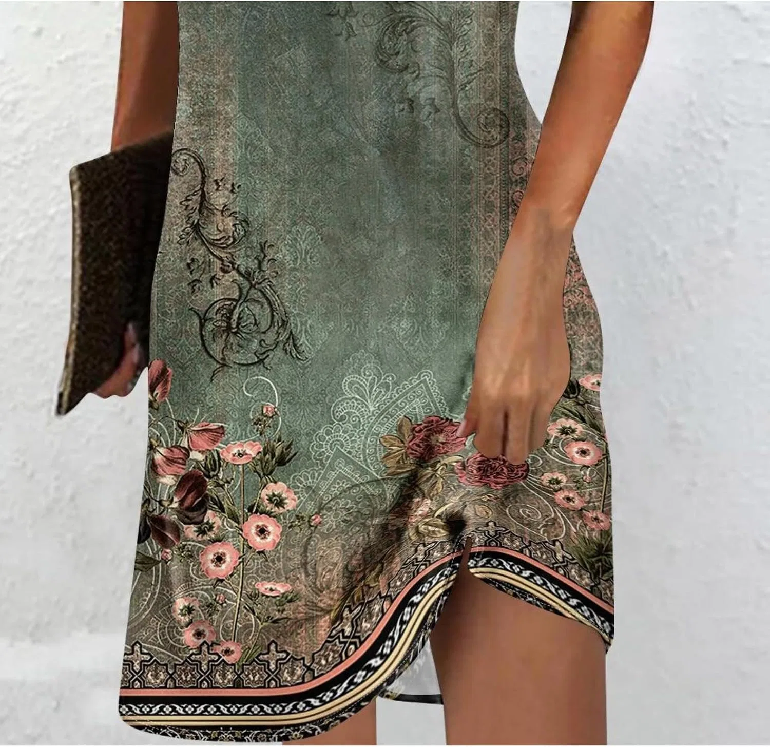 Женское пляжное платье-парео sleeveless с цветочным принтом, Dresses3aa — фото 3