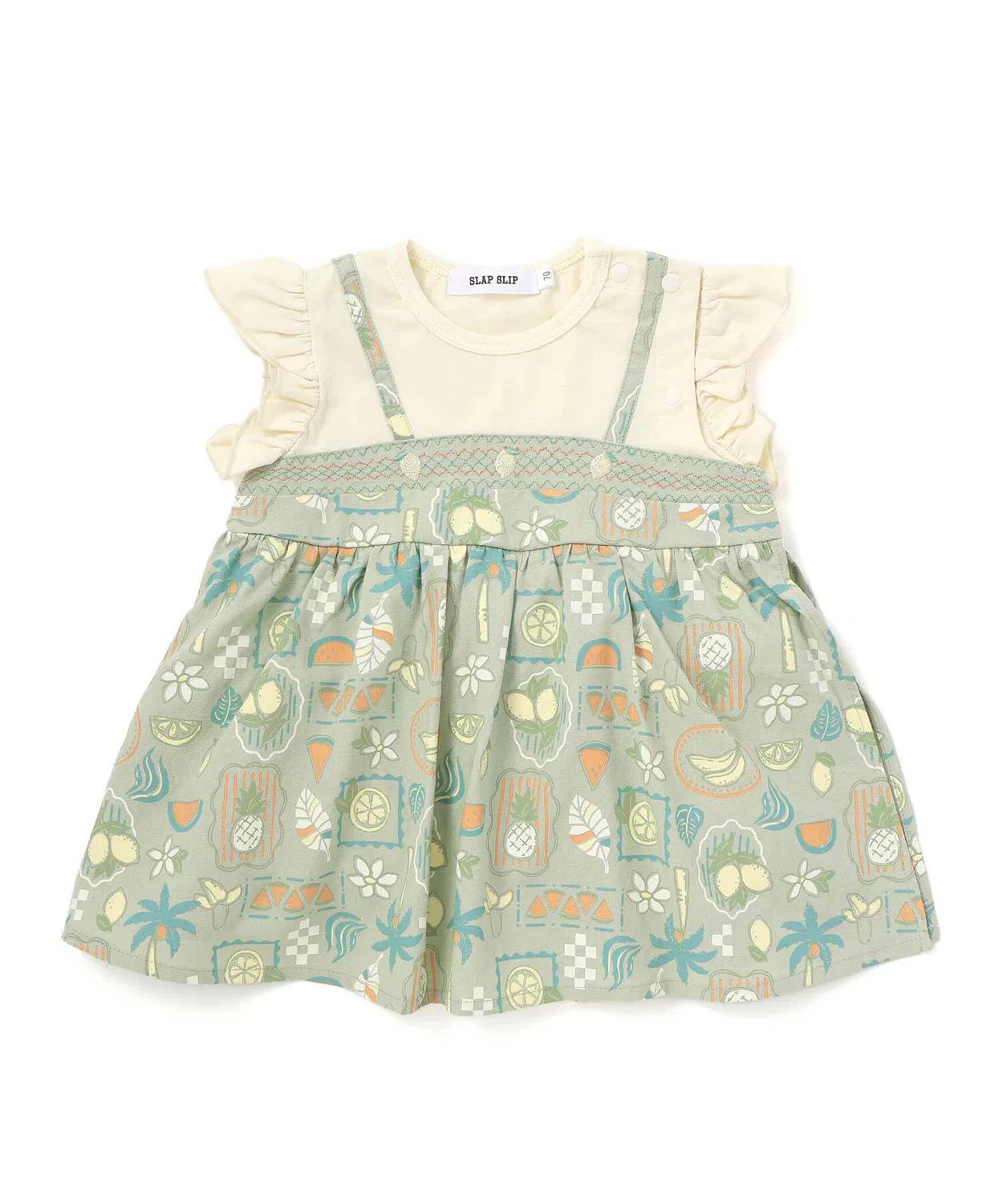 Детский комбинезон-боди с фруктовым принтом, модель Fruit Print SLAP SLIP BABY, Green