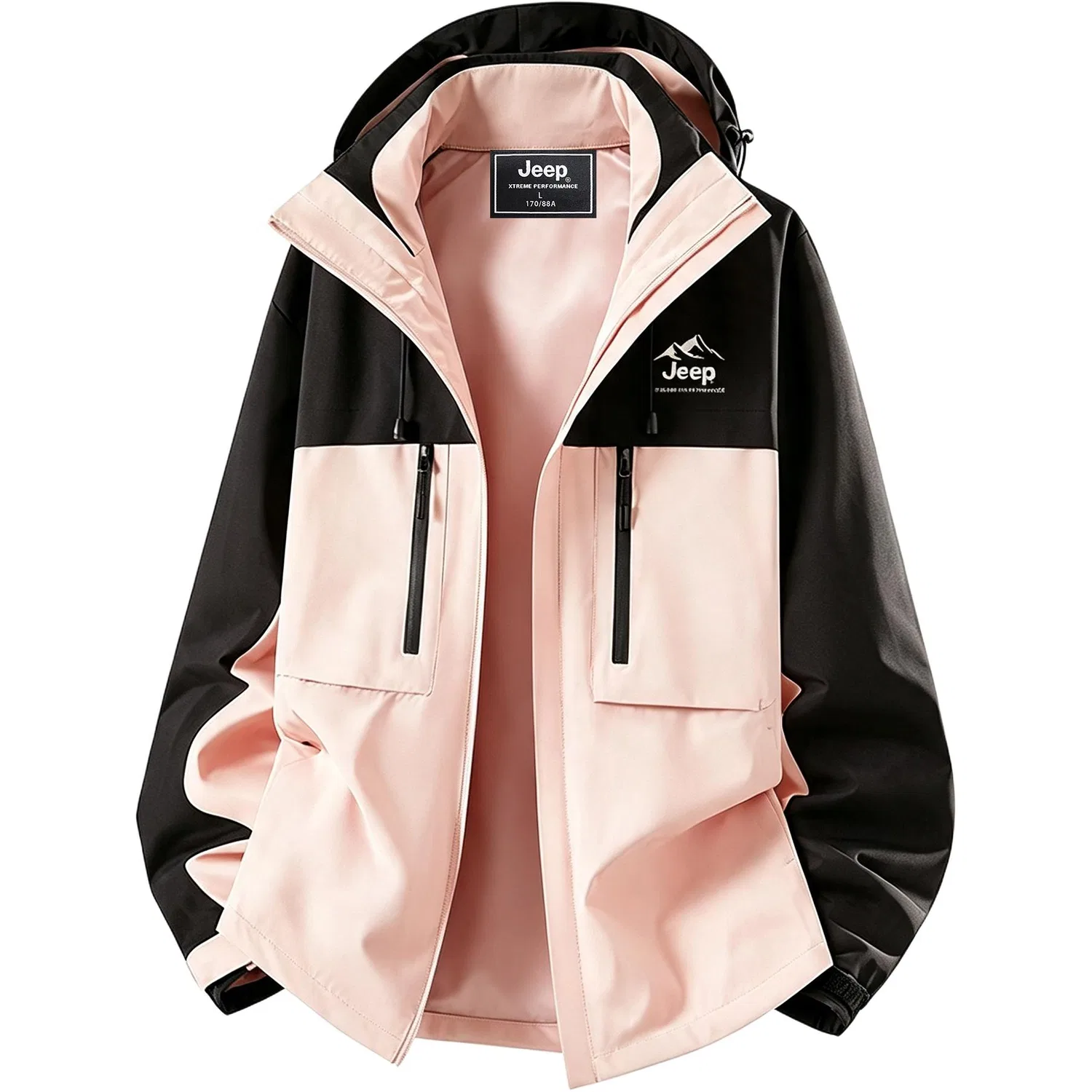 Детская куртка с капюшоном, водоотталкивающая, ветрозащитная, Jeep, Light Pink