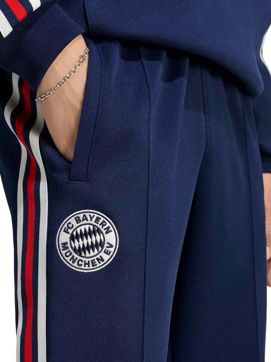 Спортивные брюки ADIDAS PERFORMANCE Tapered Workout Pants 'FC Bayern Munchen' темно-синего цвета — фото 3